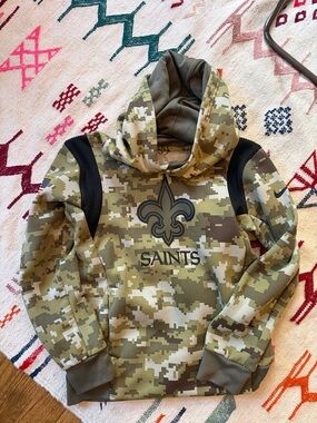 Nike Kids Camo Puffer Hoodie in Olive & Tan
